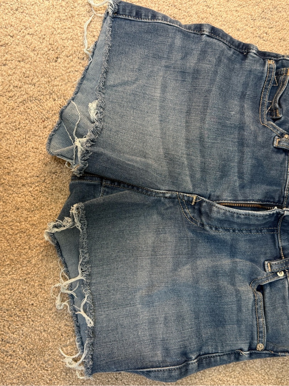 True Religion Women's Blue Denim Distressed Cutoff Shorts - Picture 2 of 5